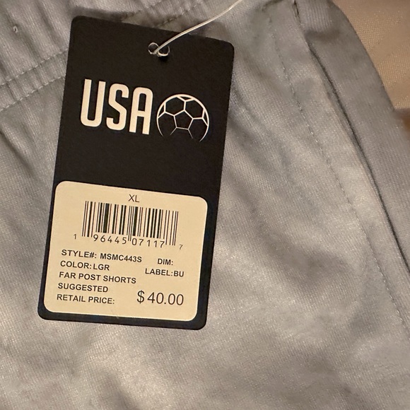 NWT USA soccer shorts XL in gray tye dye pattern pockets in front and back - Picture 3 of 4